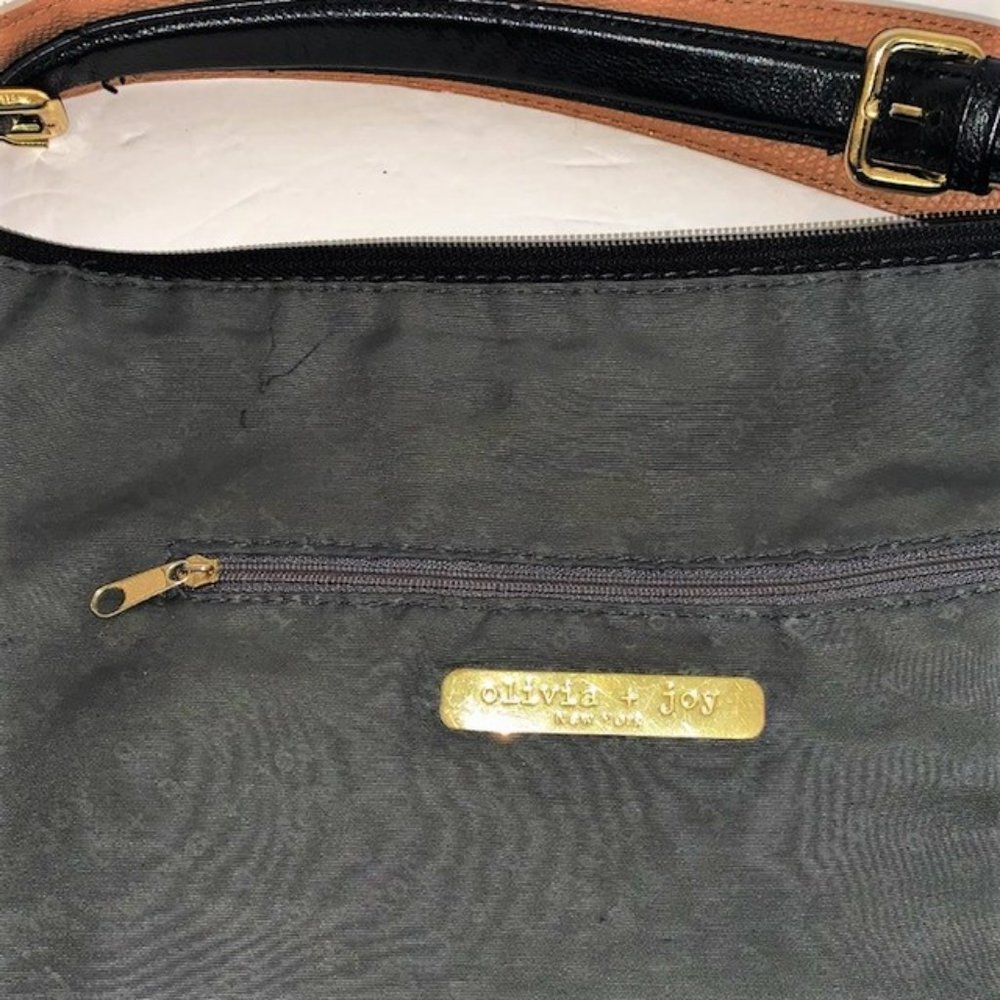 OLIVIA + JOY Black & Tan Large Tote Bag - GUC - Picture 6 of 8